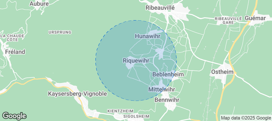 Map of Airbnb listings in Riquewihr