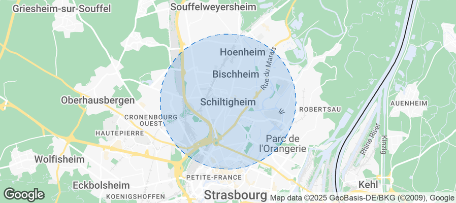 Map of Airbnb listings in Schiltigheim
