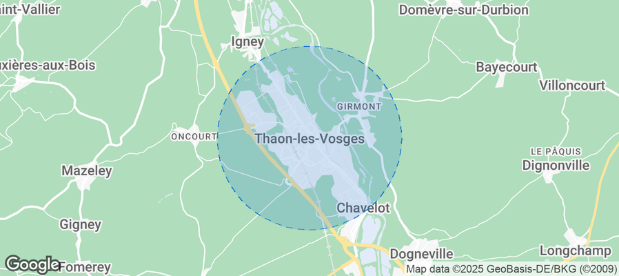 Map of Airbnb listings in Thaon-les-Vosges