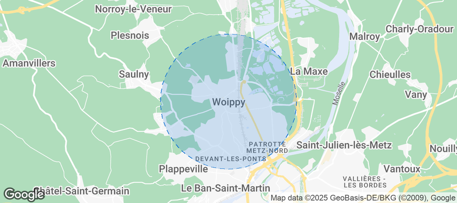 Map of Airbnb listings in Woippy