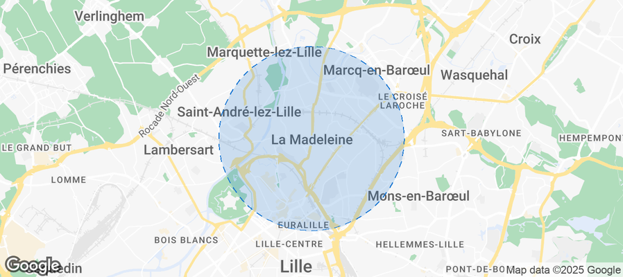 Map of Airbnb listings in La Madeleine
