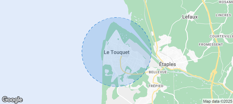 Map of Airbnb listings in Le Touquet