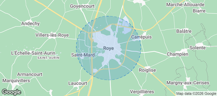Roye Airbnb map