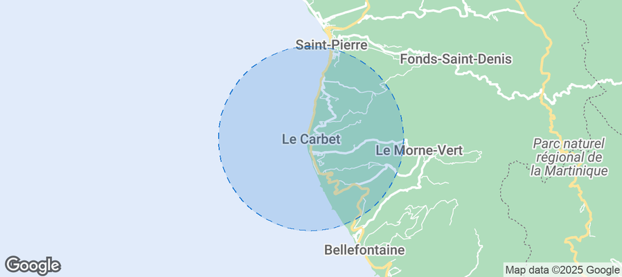 Map of Airbnb listings in Le Carbet
