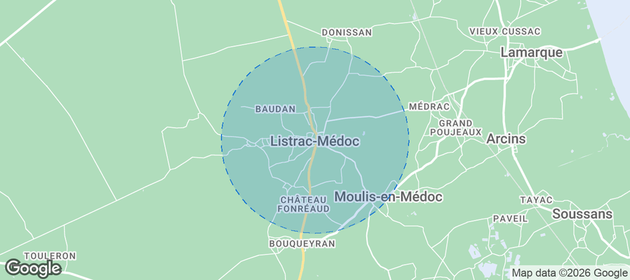 Listrac-Médoc Airbnb map