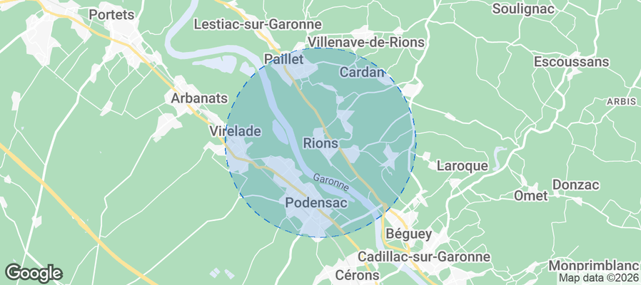 Rions Airbnb map