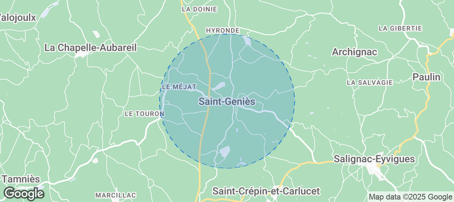 Map of Airbnb listings in Saint-Geniès