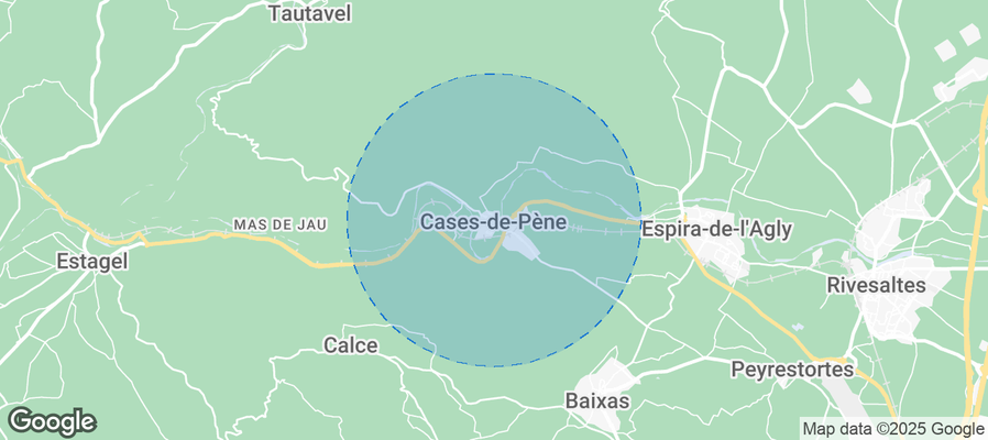 Cases-de-Pène Airbnb map