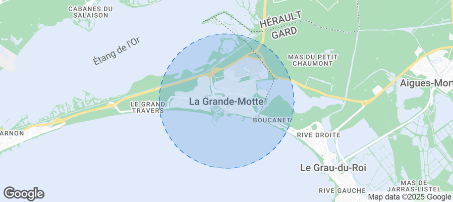 Map of Airbnb listings in La Grande-Motte