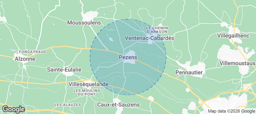 Pezens Airbnb map