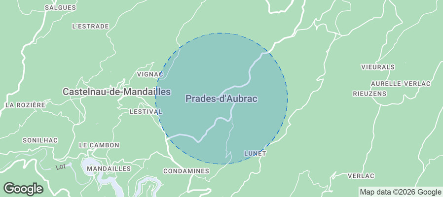 Prades-d'Aubrac Airbnb map