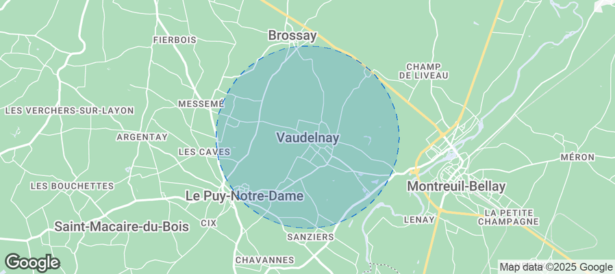 Map of Airbnb listings in Vaudelnay