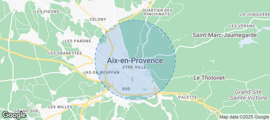 Map of Airbnb listings in Aix-en-Provence