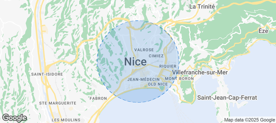 Map of Airbnb listings in Nice