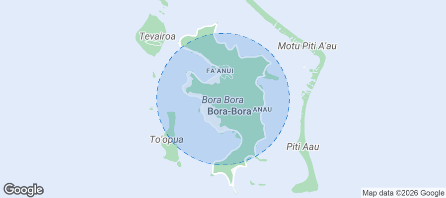 Map of Airbnb listings in Bora Bora