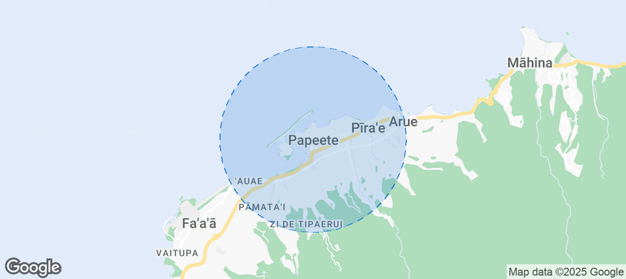 Map of Airbnb listings in Papeete