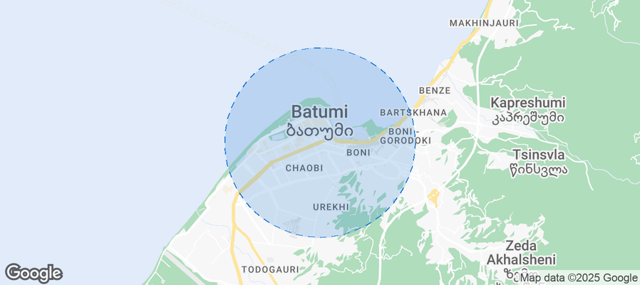 Map of Airbnb listings in Batumi
