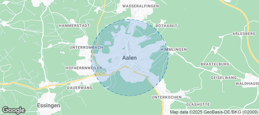 Map of Airbnb listings in Aalen