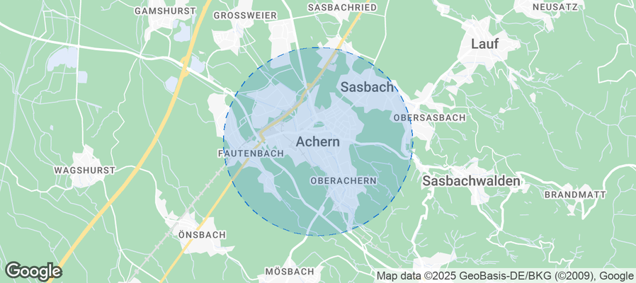 Map of Airbnb listings in Achern