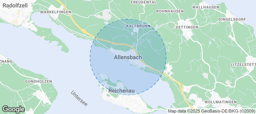 Map of Airbnb listings in Allensbach