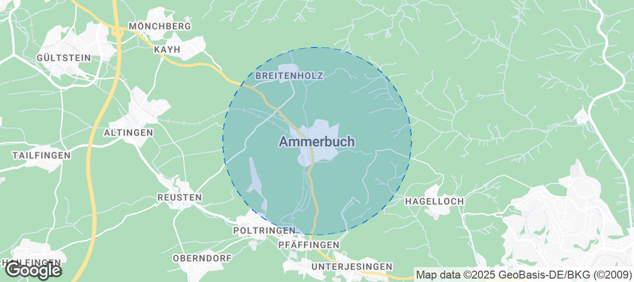 Map of Airbnb listings in Ammerbuch