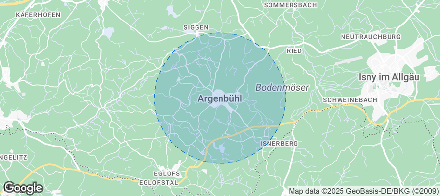 Map of Airbnb listings in Argenbühl