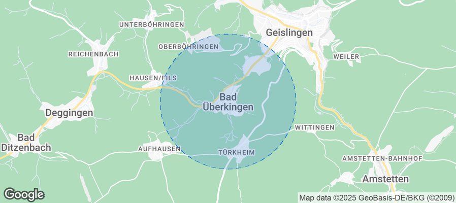 Map of Airbnb listings in Bad Überkingen