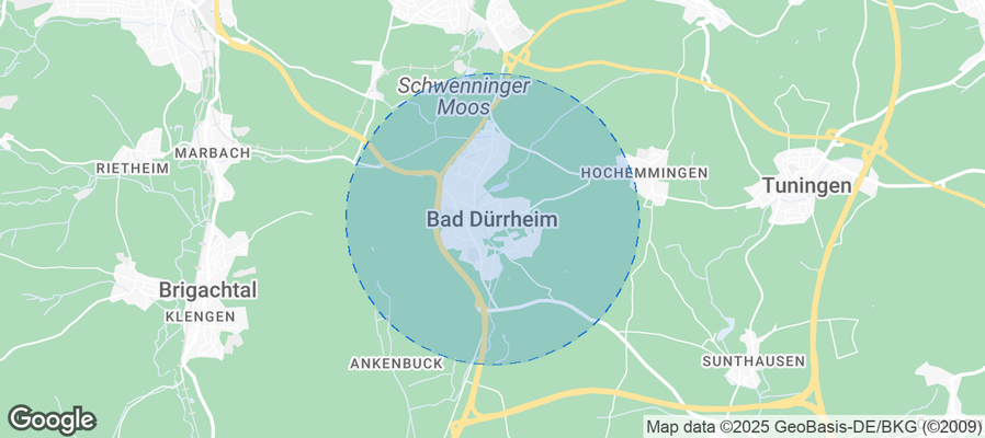 Map of Airbnb listings in Bad Dürrheim