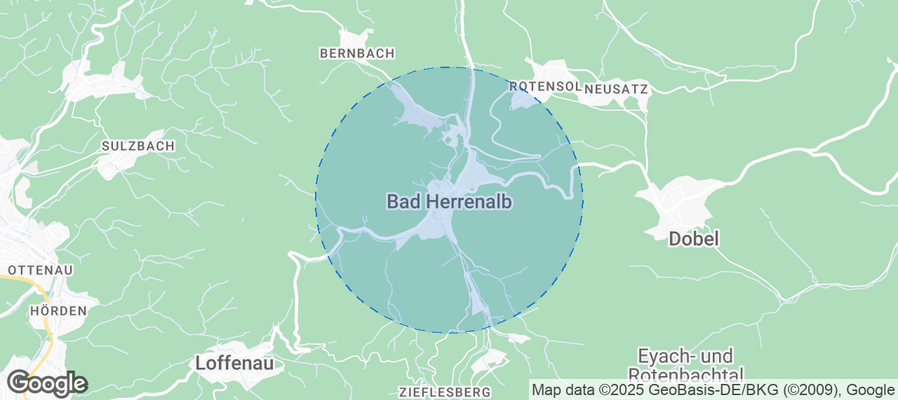 Map of Airbnb listings in Bad Herrenalb