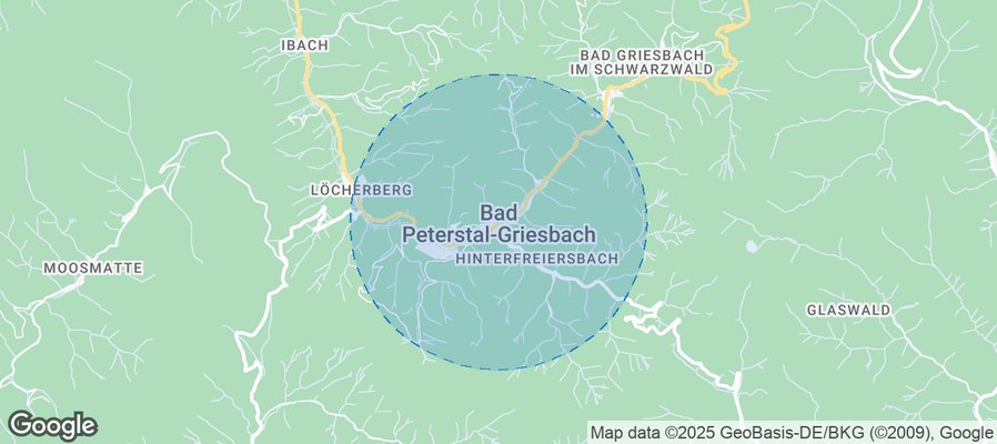 Map of Airbnb listings in Bad Peterstal-Griesbach