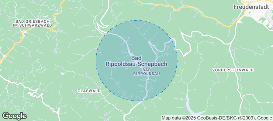 Map of Airbnb listings in Bad Rippoldsau-Schapbach