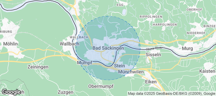 Map of Airbnb listings in Bad Säckingen