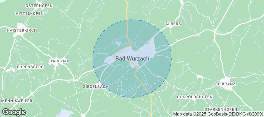 Map of Airbnb listings in Bad Wurzach