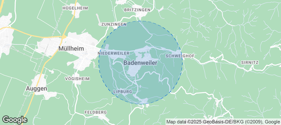 Map of Airbnb listings in Badenweiler