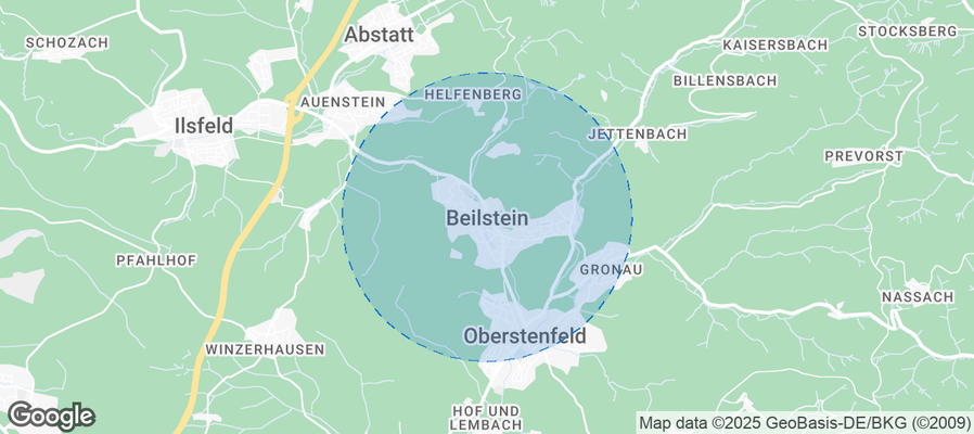 Map of Airbnb listings in Beilstein