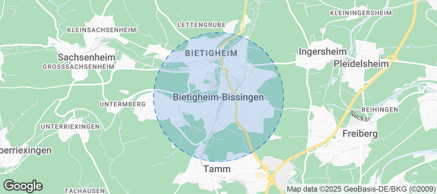 Map of Airbnb listings in Bietigheim-Bissingen