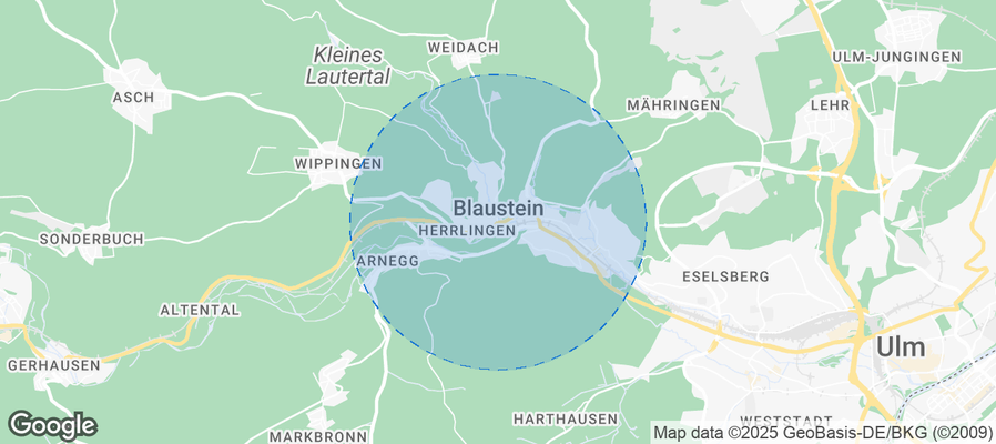Map of Airbnb listings in Blaustein