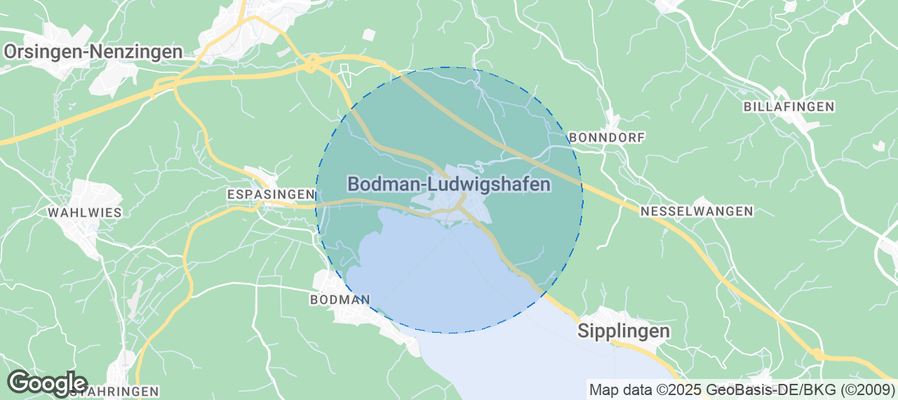 Map of Airbnb listings in Bodman-Ludwigshafen