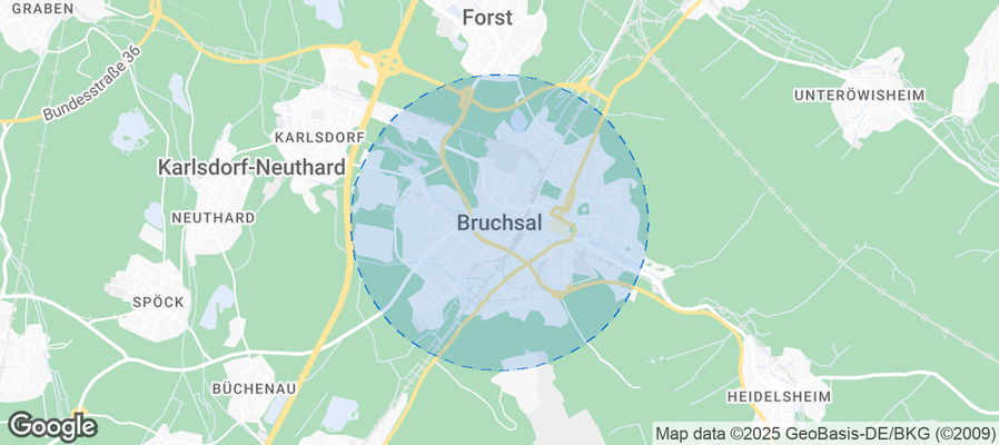 Map of Airbnb listings in Bruchsal