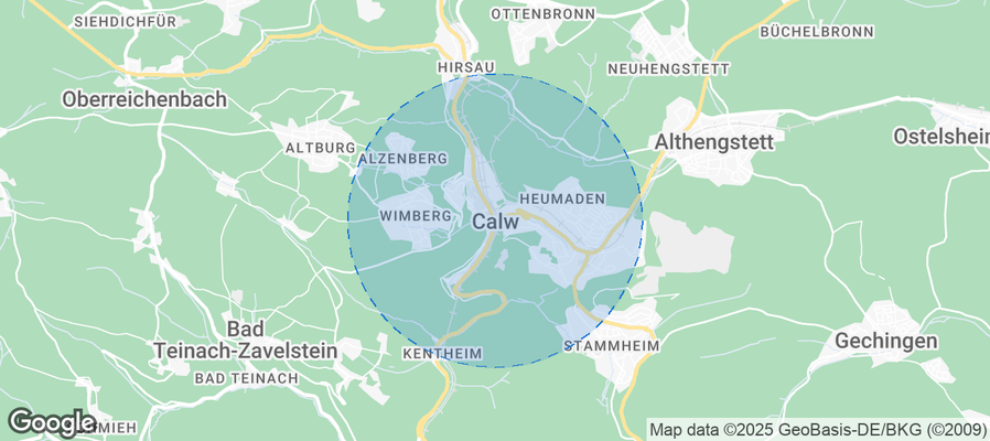 Map of Airbnb listings in Calw
