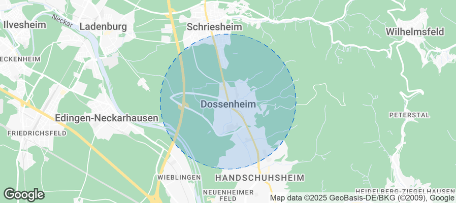 Map of Airbnb listings in Dossenheim