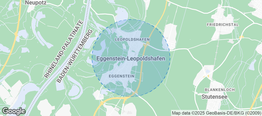 Map of Airbnb listings in Eggenstein-Leopoldshafen