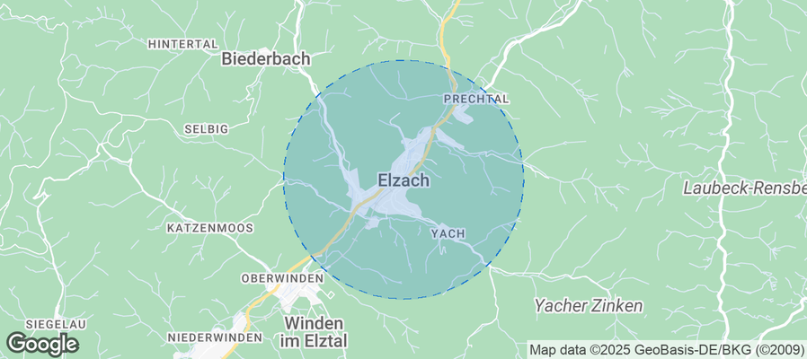 Map of Airbnb listings in Elzach