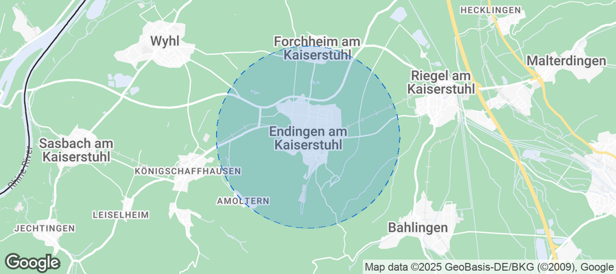 Map of Airbnb listings in Endingen