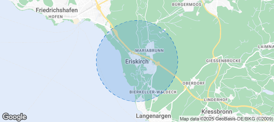 Map of Airbnb listings in Eriskirch