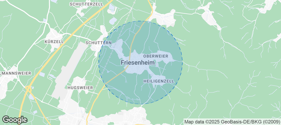Map of Airbnb listings in Friesenheim