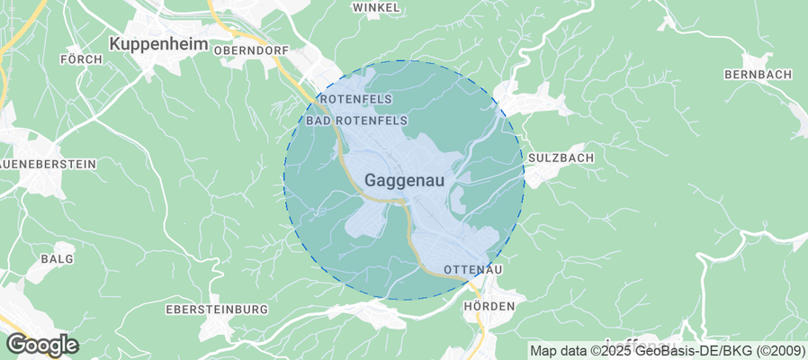 Map of Airbnb listings in Gaggenau