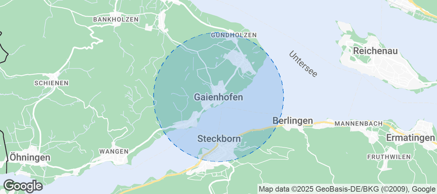 Map of Airbnb listings in Gaienhofen