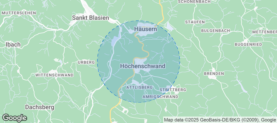 Map of Airbnb listings in Höchenschwand