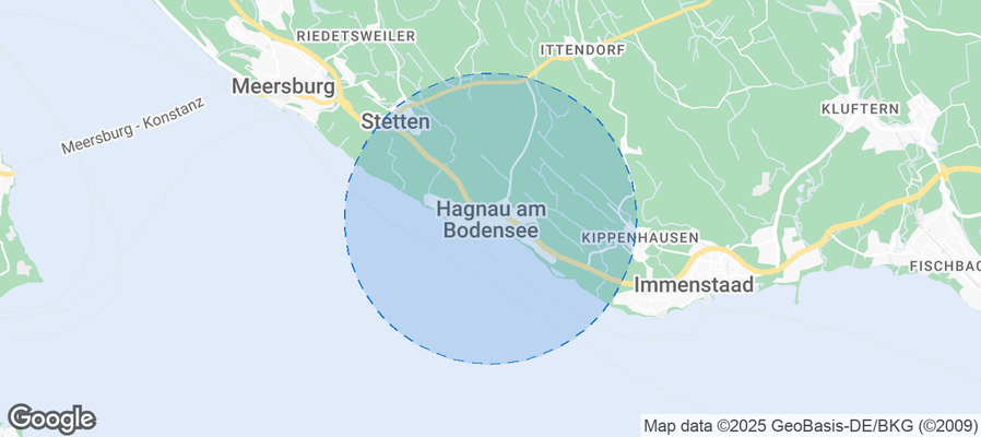 Map of Airbnb listings in Hagnau am Bodensee